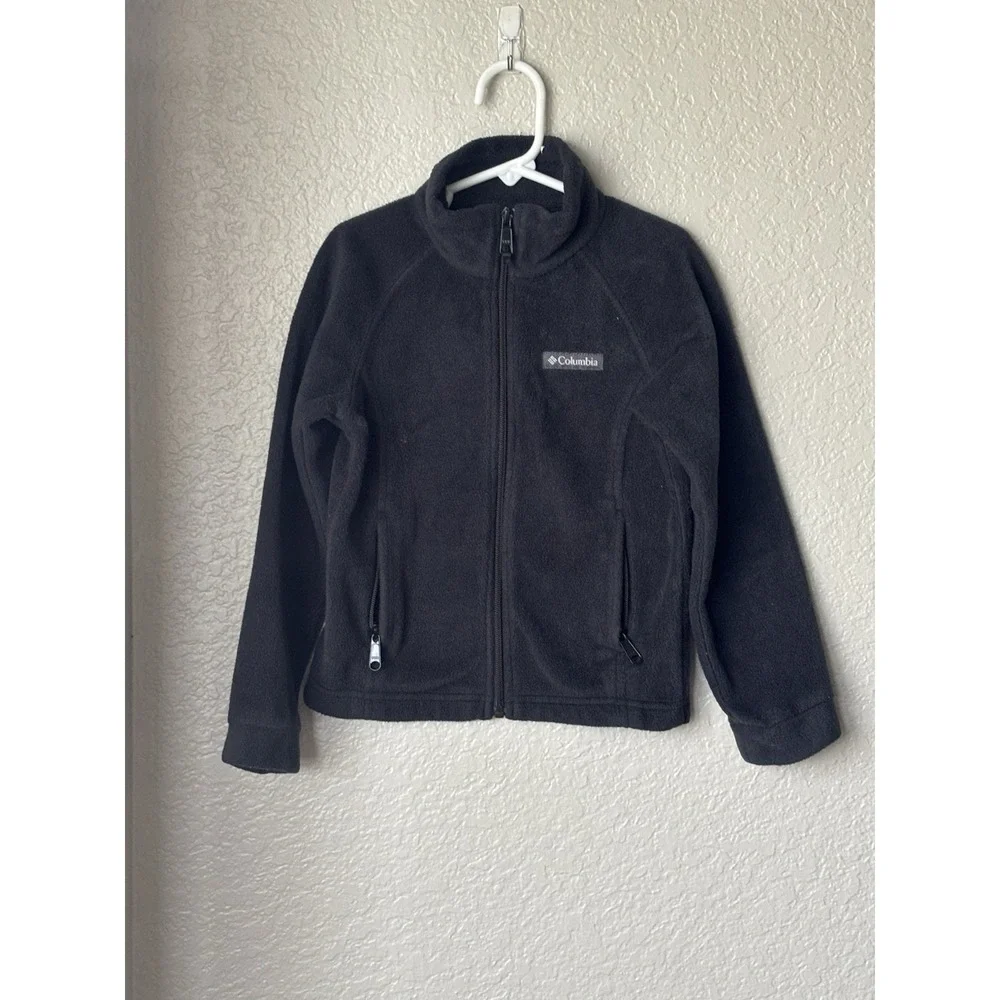 Columbia Girls Benton Fleece Jacket Zipper Front Black S XS Style #1624092